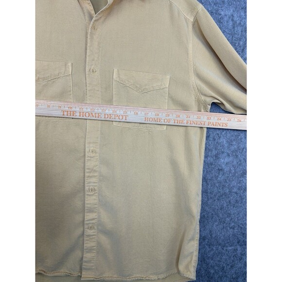 Vintage Tianello Shirt Mens Small Yellow Long Sleeve Tencel Soft 90s Made in USA - Picture 9 of 11